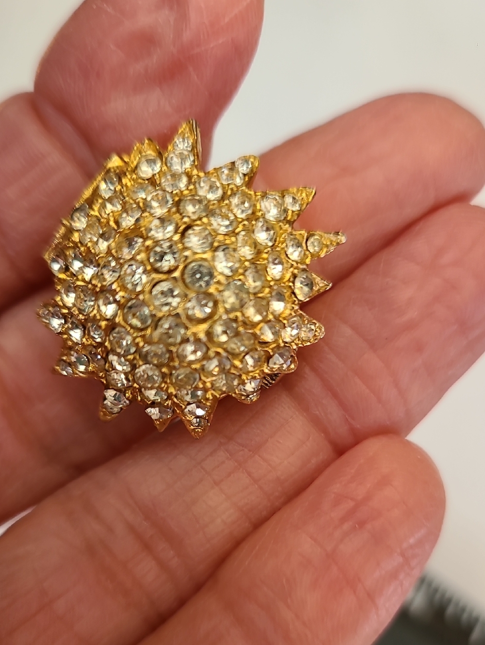 Gold Crystal Sunburst Ring  Watch - Sparkling Gold Tone